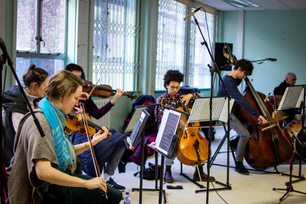 Paraorchestra rehearsing in St Anne's House