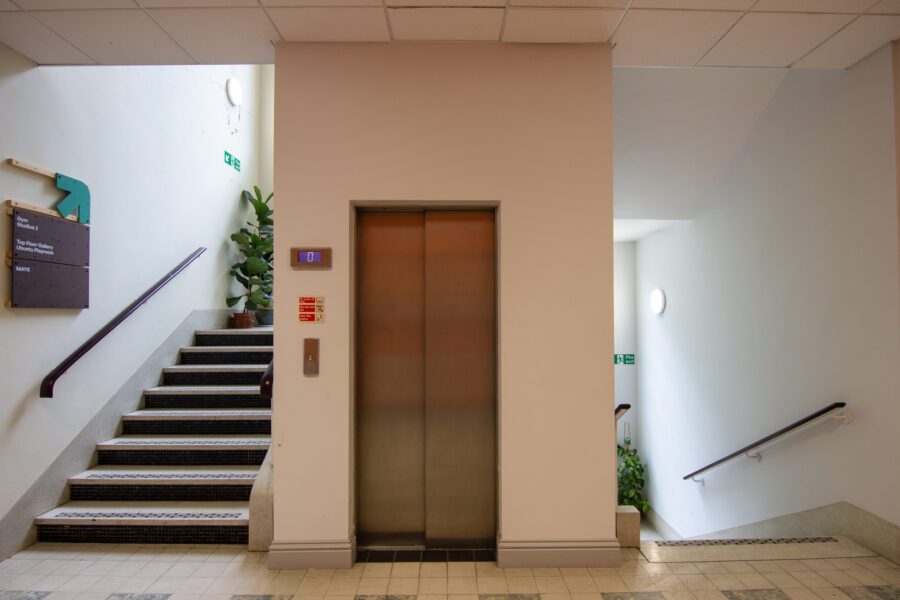 Lift and stairwell at St Anne's House